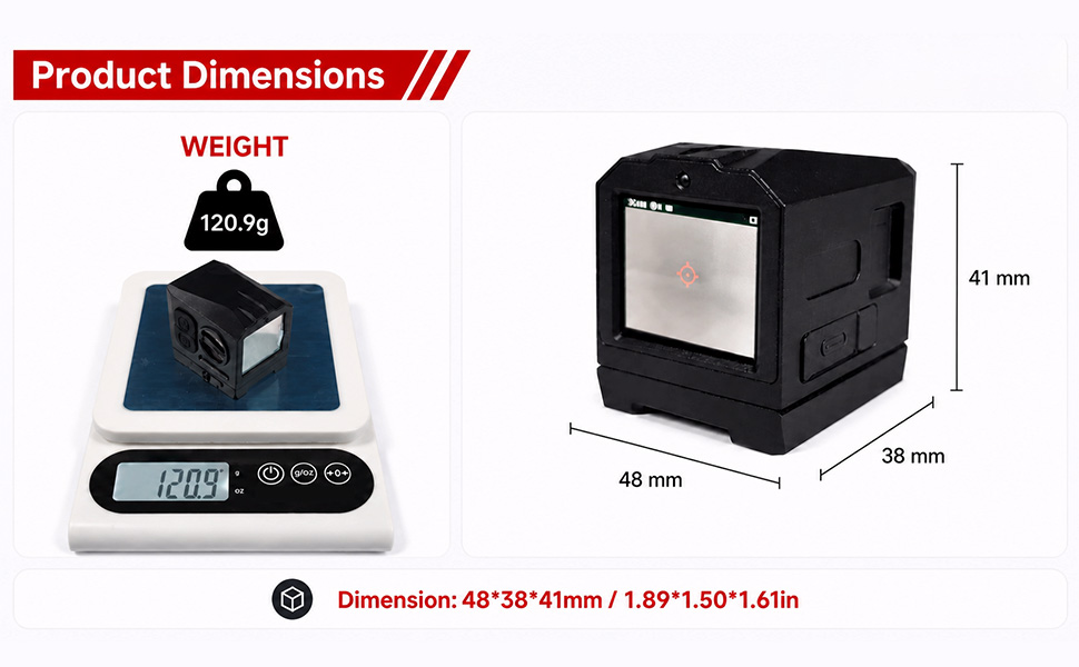 weight and dimension of thermal scope